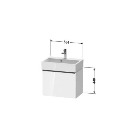 Duravit D-Neo Тумбочка подвесная компакт 58.4x37.2х44 см., раковина, 1 ящик, цвет: Black Oak