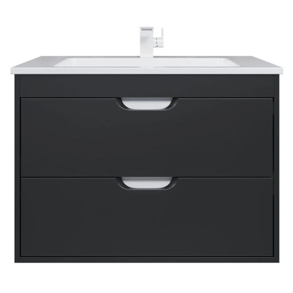 Тумба под раковину для ванной Uperwood Modul 80 см, подвесная, матовая, черная