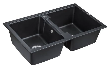 Кухонная мойка Paulmark ZWILLING PM238150-BLM черный металлик 810х500 кварцевая