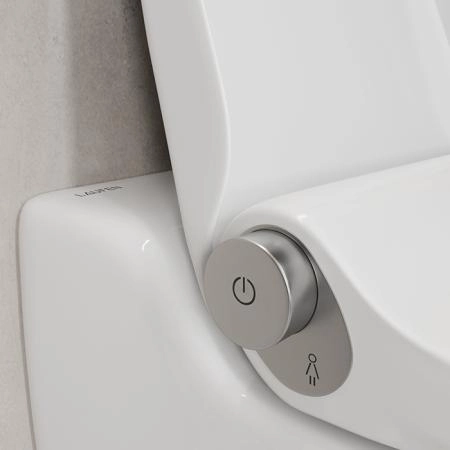 Laufen Cleanet Riva Унитаз-биде подвесн 600х395х405мм, безободк с пультом д/у, с сиденьем, c покрытием LCC , цвет белый глянец/хром