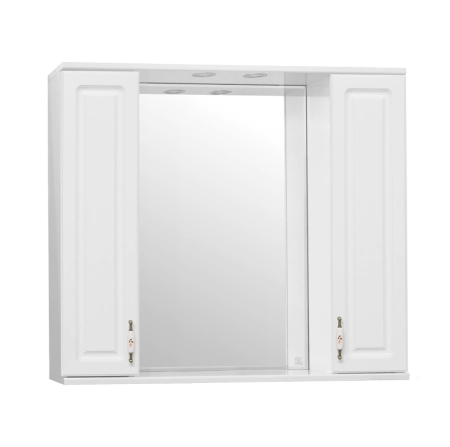 Зеркальный шкаф Style Line Elfante Олеандр-2 90/С с подсветкой, белый