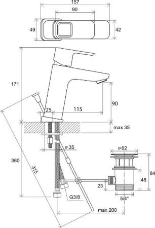 Смеситель Ravak 10° X070061 для умывальника