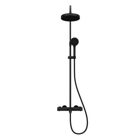 Душевая система VitrA Base Round A4730336EXP с термостатическим смесителем и ручным душем матовая черная латунь