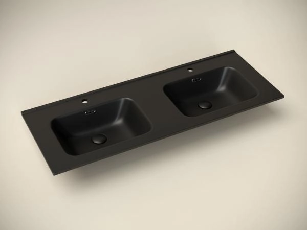 Умывальник накладной прямоугольный (цвет Черный Матовый) Element 1210*465*180мм