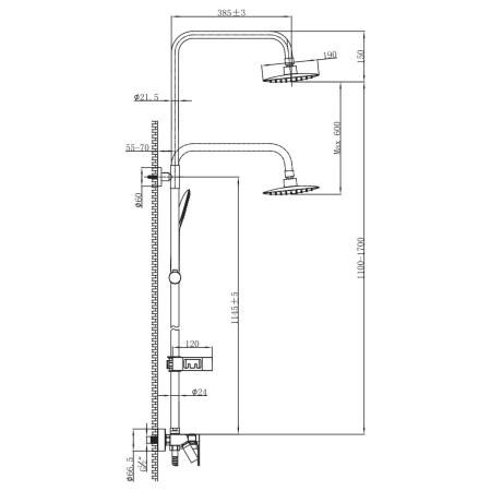 Душевая система Lemark Tropic LM7002BL для ванны