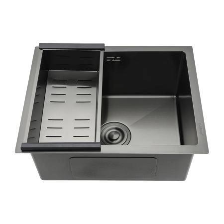 Кухонная мойка GAPPO GS5040-6 с коландером, оружейная сталь