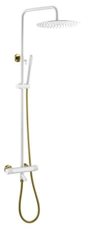 Стойка для душа Boheme c термостатом UNO White Gold 468-T-WG