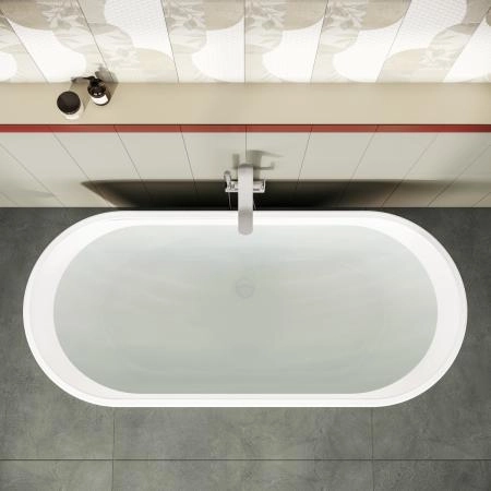 Ванна VitrA Geo 65380006000 180 x 80,5 см отдельностоящая акриловая прямоугольная белая