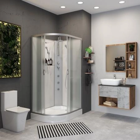 Душевая кабина Niagara NG-3312-14RBKTG 1200х800х2100-2400 низкий поддон 13см стекло матовое