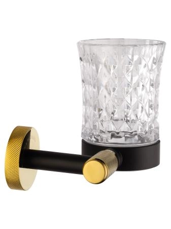 Стакан для зубных щеток с держателем WONZON & WOGHAND MAJESTIC, Черный/Золото (WW-9221)