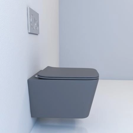 Унитаз ESBANO GARTEZ Серый матовый безободковый подвесной 510x345x340
