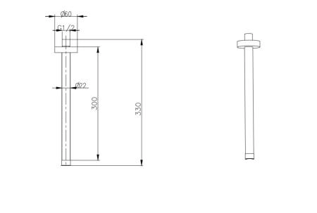 Держатель верхнего душа потолочный Boheme UNO BRUSHED BRONZE 629-UNO-BRB