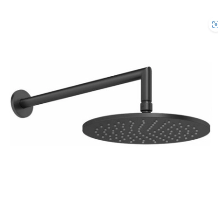 Gessi верхний душ Ø250 мм, шарнирный с настенным держателем 358 мм, цвет Matte Black