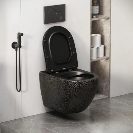 Унитаз Grossman GR-4411BBLS Color (550*365*395) ЧЕРНЫЙ подвесной Безободковый