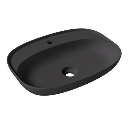 Alice Form Oval Раковина 60x45х12см., накладная, 1 отв., цвет: чёрный матовый