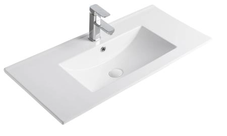 Раковина Gid NYJ803-90 91x40 встраиваемая сверху белая