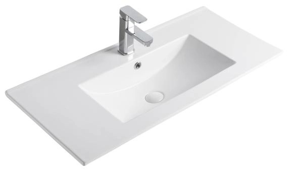 Раковина Gid NYJ803-90 91x40 встраиваемая сверху белая
