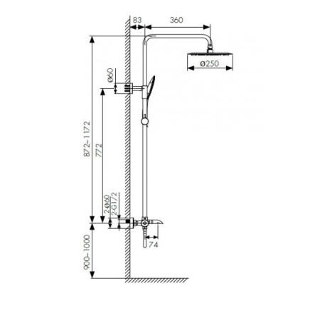 Душевая система KAISER Nove (06182) с термостатом хром