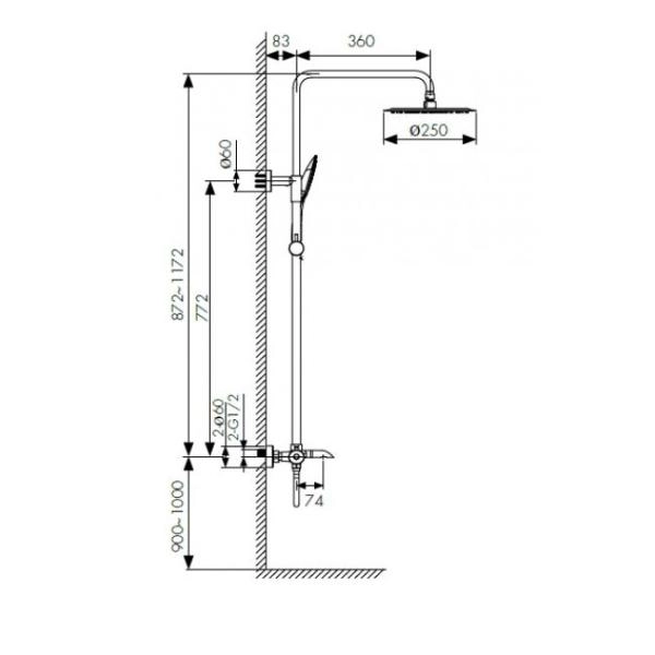 Душевая система KAISER Nove (06182) с термостатом хром