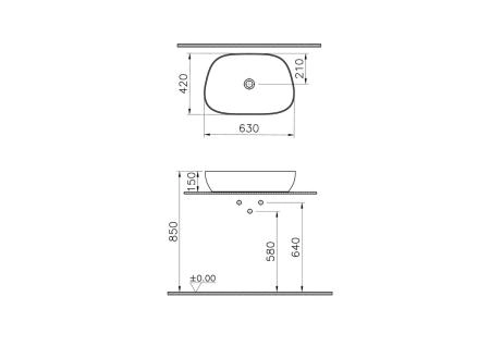 Раковина-чаша VitrA Outline Recycled 7993B066-0016