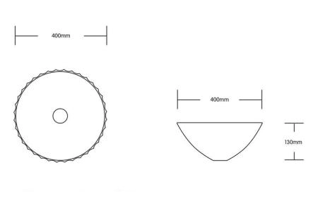 Раковина Cerutti SPA CR3301B накладная, белая, круглая 400х400х130