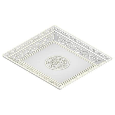 THG MARQUISE BLANC DECOR PLATINE Поднос керамический 171х154 мм., настольный, middle size, декор платина, цвет: белый