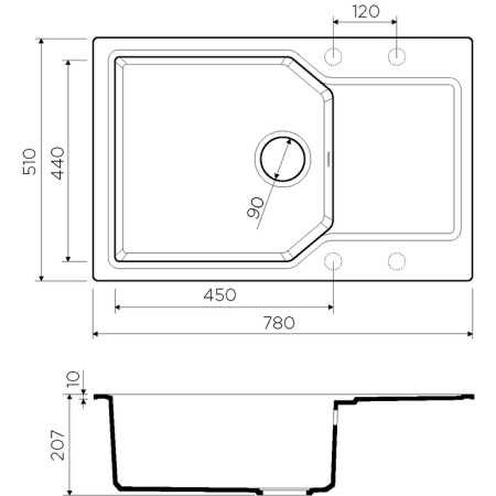 Кухонная мойка Omoikiri Yonaka 78-LB-BE 4993335, 780х510, ваниль