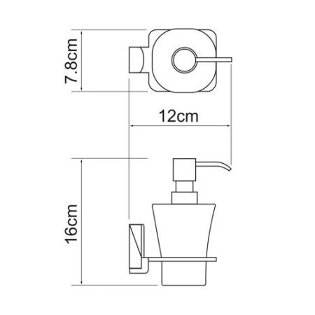 Дозатор для жидкого мыла Wasserkraft Leine K-5099WHITE стеклянный, 300 ml