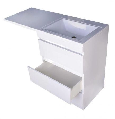 Тумба Style Line Elfante Даллас 130, 3 ящ., Люкс белая, PLUS напольная