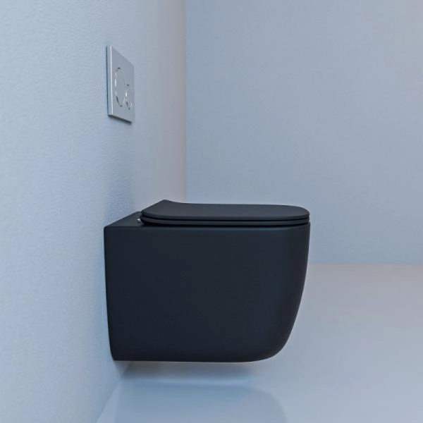 Унитаз ESBANO GARANT черный матовый безободковый подвесной 510x350x360