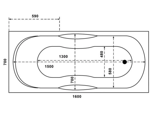 Акриловая ванна Relisan МЕГА 160x70 см