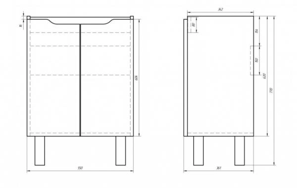 Тумба под раковину Dreja Mini 60 подвесная цвет белый