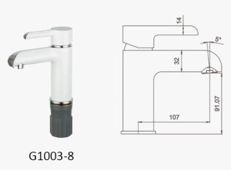 Смеситель для раковины Gappo G1003-8 белый/хром
