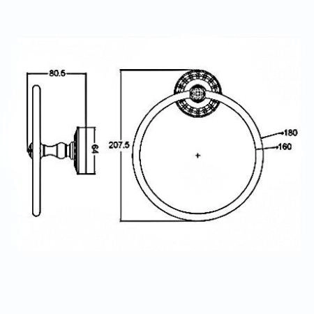 Полотенцедержатель ВИНДЗОР K25004 бронза
