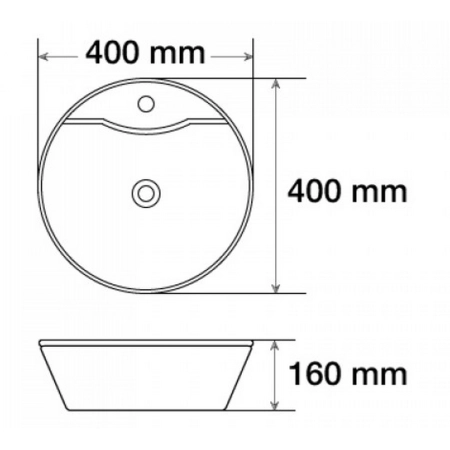 Раковина CeramaLux 7026B 40x40x16 см на столешницу