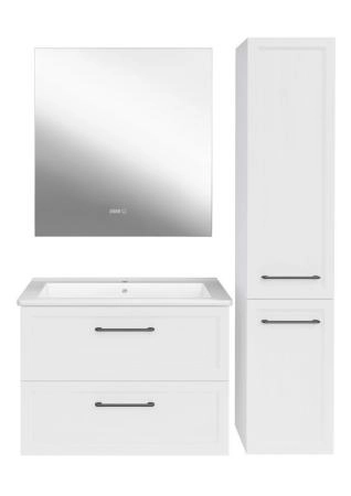 Тумба ASB-Mebel Белмонти 85 Ясень браш софт белый подвесная под умывальник Оскар 85