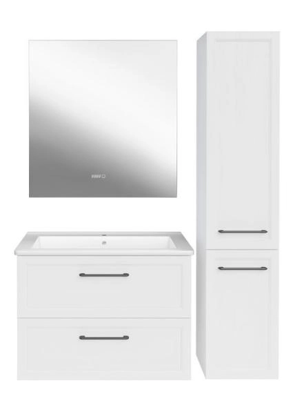 Тумба ASB-Mebel Белмонти 85 Ясень браш софт белый подвесная под умывальник Оскар 85