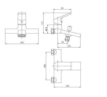 Смеситель для ванны и душа ESKO ONTARIO ON 54 хром