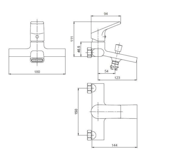 Смеситель для ванны и душа ESKO ONTARIO ON 54 хром