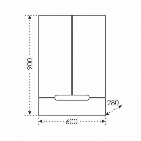 Шкаф СаНта Лондон 60x90 см, подвесной, 2 двери, 1 ящик