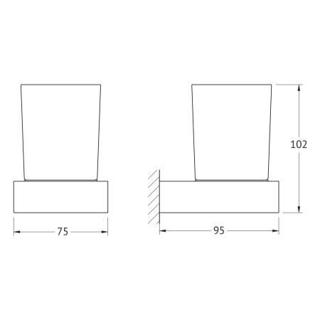 Держатель со стаканом матовое стекло;  ARTWELLE Regen 8321 хром
