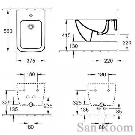 Биде Villeroy&Boch VENTICELLO 44110001 подвесное