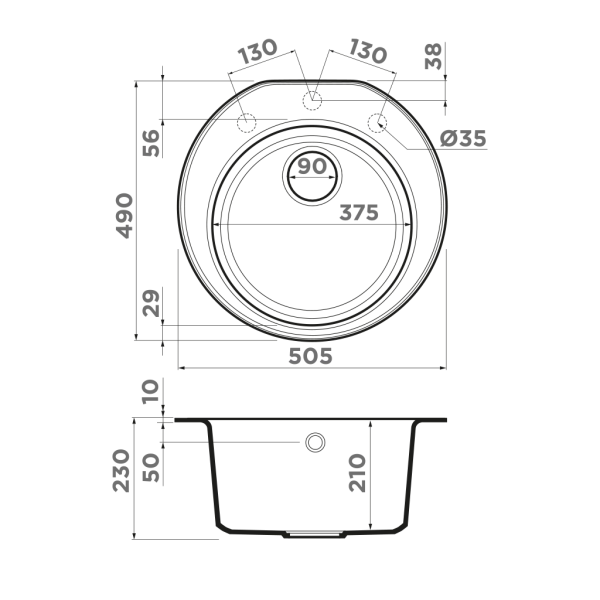 Кухонная мойка Omoikiri Miya 50R-SA Tetogranit/бежевый 4993505
