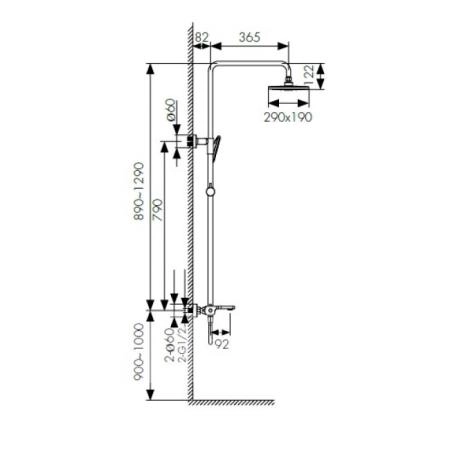 Душевая система  KAISER Elite (01182) с термостатом хром