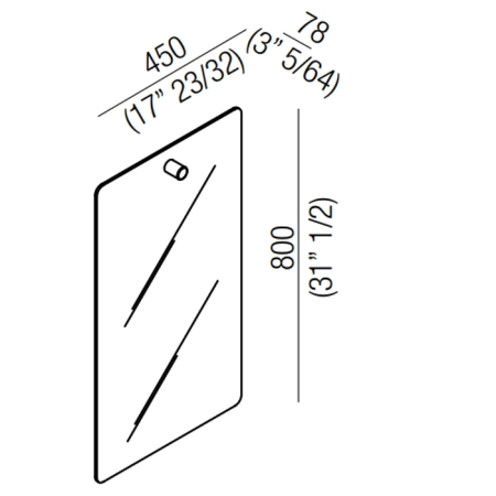 Agape Dot line Прямоугольное зеркало, 80x45см, с полированной кромкой, цвет: черный