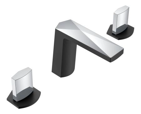 Смеситель врезной на 3отв. Boheme VENTURO черный-хром, ручка ICE 150-BCR-ICE