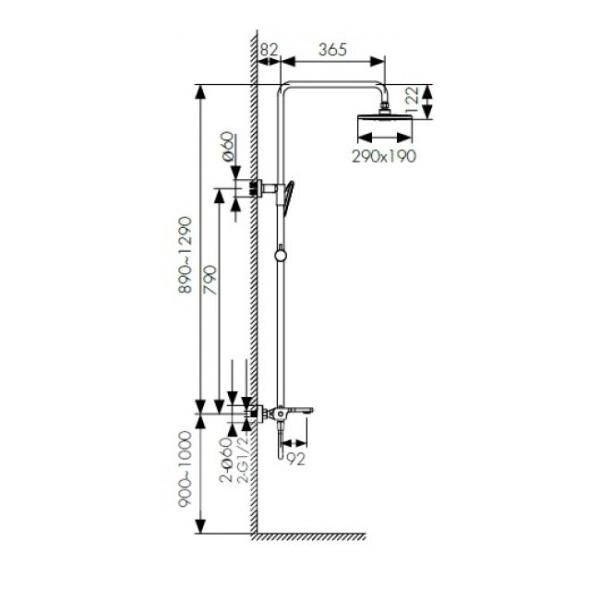 Душевая система  KAISER Elite (01182) с термостатом хром