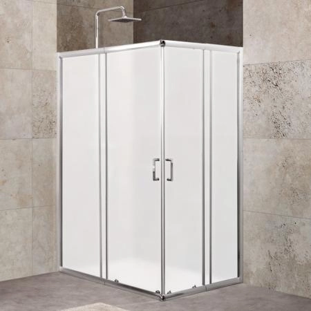 Душевой уголок BelBagno UNIQUE 100-115x75-90 матовое стекло 5 мм профиль хром UNIQUE-AH-2-100/115-75/90-P-Cr