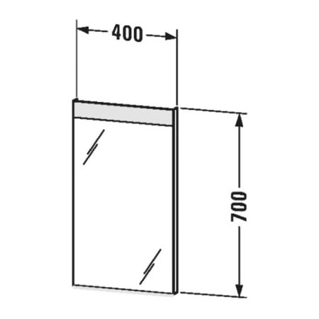 Duravit Зеркало 40x3.5x70см., подвесное, цвет: белый матовый