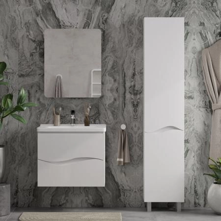 Шкаф зеркальный Volna 60 белый глянец